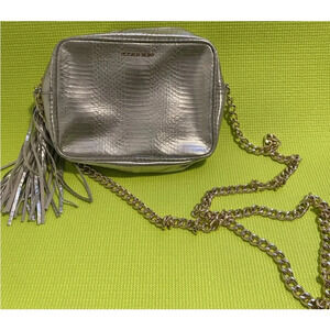 Victoria's Secret Silver Tassel Crossbody Shoulder Gold Chain Strap Bag Purse